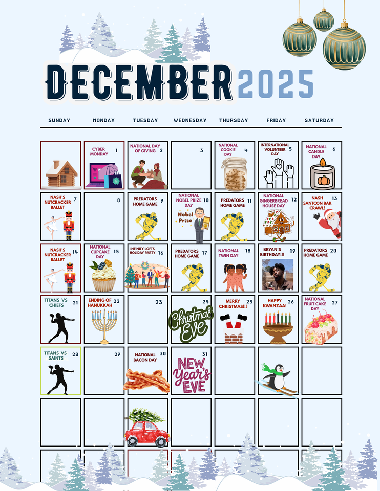 December Event Calendar