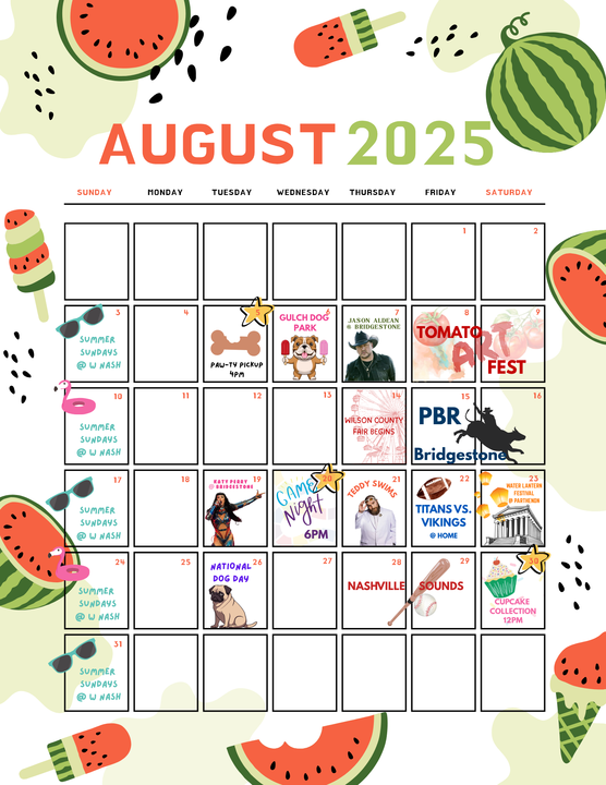 August Event Calendar