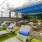 a group of tables and chairs outside
