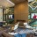 a living room with a large television