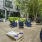 a group of chairs outside