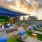 a group of lounge chairs and tables